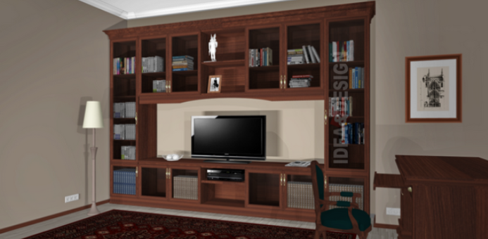 Large bookcase for the study of a country house