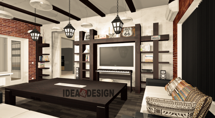 Design project living room loft style