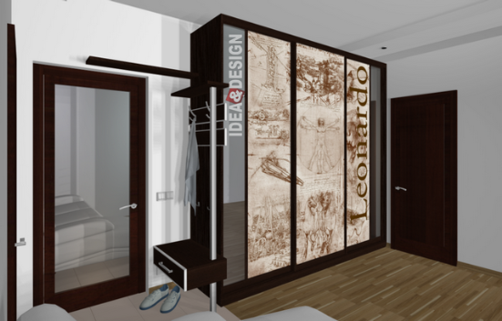 Design the closet with a hallway in the apartment