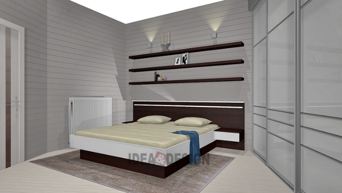 Design project of a bedroom under the order for a country house