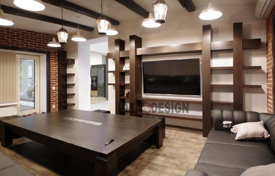 Loft living room furniture idea