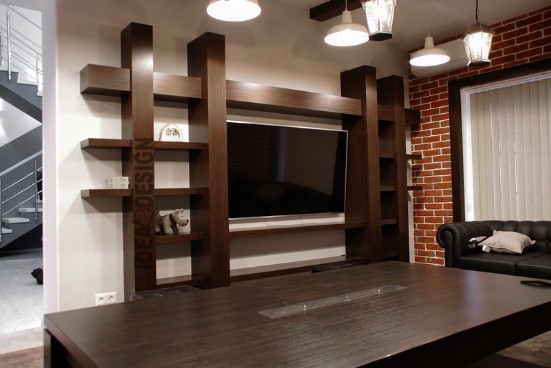 The idea of veneer furniture in the living room