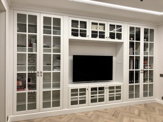 Bookcase with glass for living room