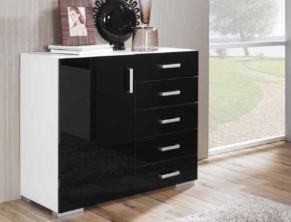 Chest of drawers with glossy facades