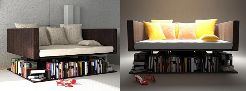 Custom chair with shelves