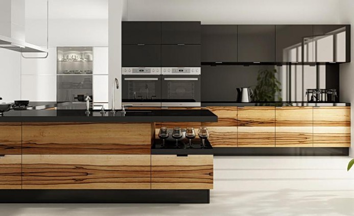 Kitchen veneer with glossy facades to order in Moscow