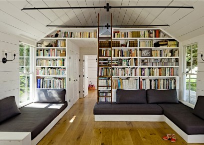 Wall library in the attic