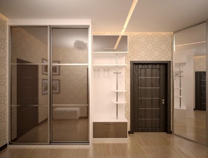 Built-in hallway wardrobe with mirror